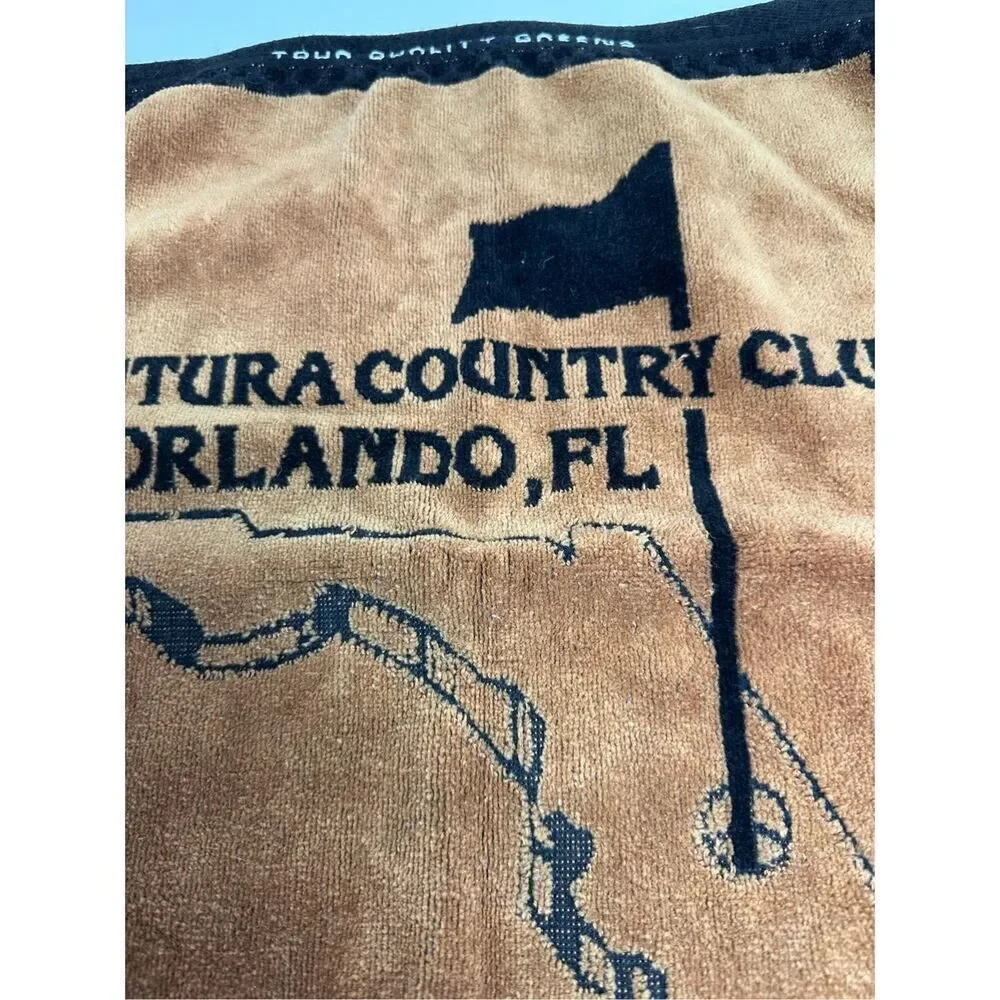 Golf Towel VTG Ventura Country Club Orlando FL Cotton Mobil Pro Shop Made in USA